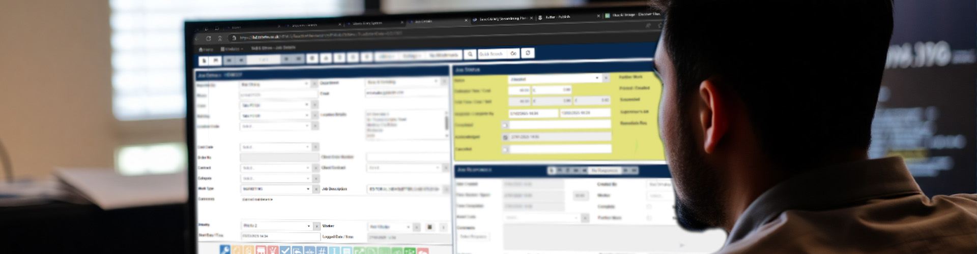 person auditing maintenance jobs in facilities-management