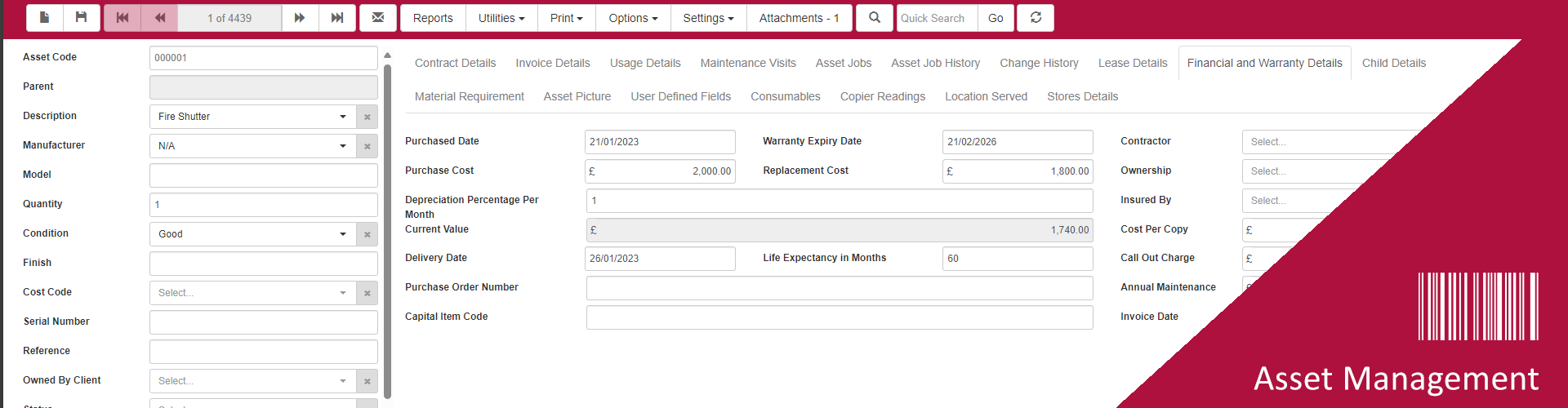 Asset tracking CAFM and CMMS Software for SFG20 compliance and FGas Management