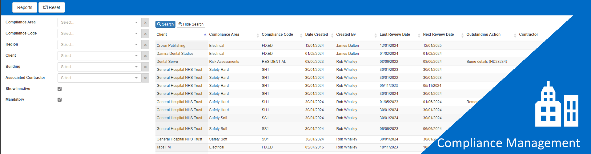 Compliance Management CAFM Software for facilities management