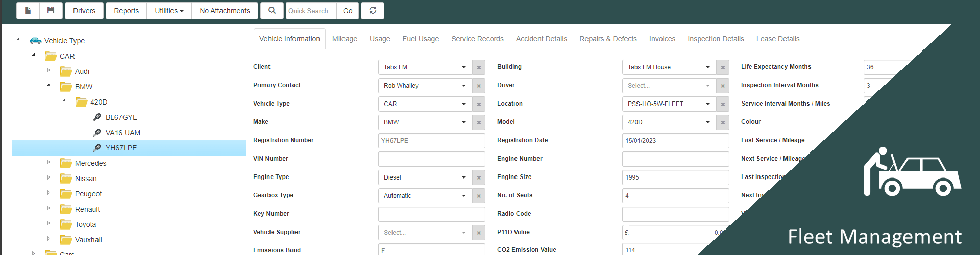 Fleet Management CAFM Software for facilities management
