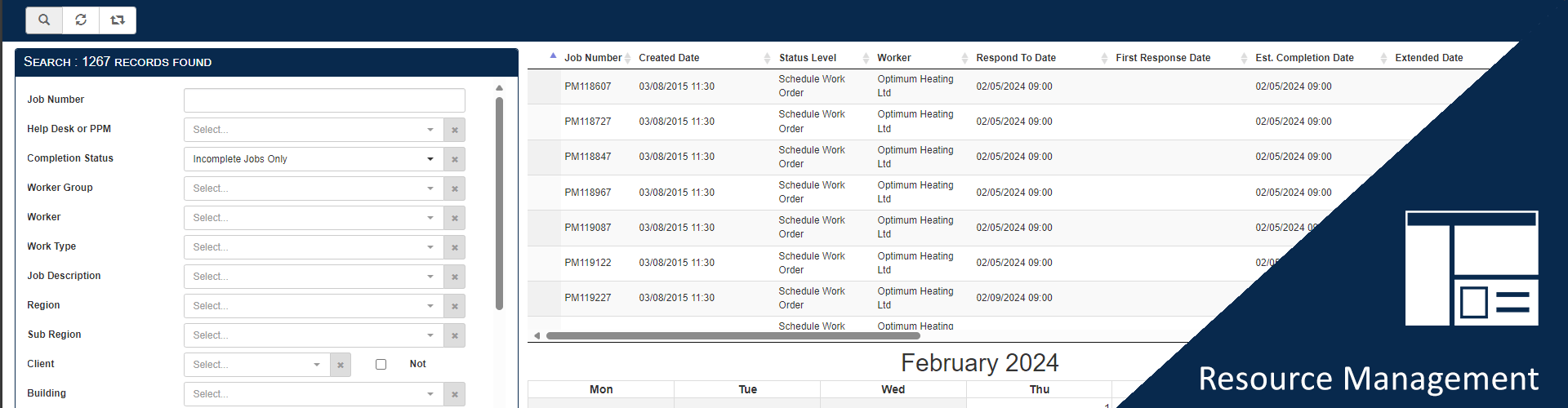 Resource management CAFM Software for facilities management
