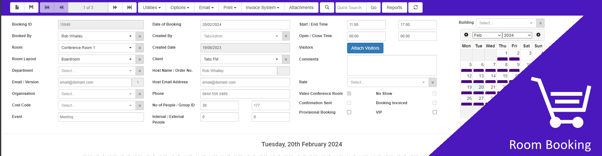 Room Booking CAFM Software for facilities management