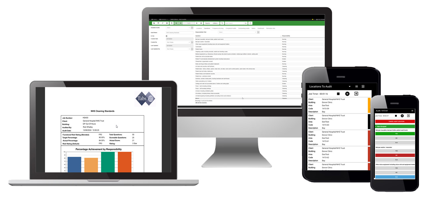 nhs cleaning standards and efficacy auditing software